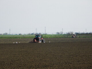mezzo agricolo trattore nei campi