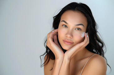 Beautiful Woman Face, Fresh Soft Skin. Cosmetics concept