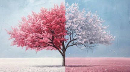 Two Trees Standing in Field