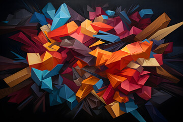 Kaleidoscopic Chaos - Modern Abstract Art Celebrating Disorder - obrazy, fototapety, plakaty