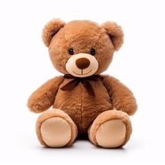 Obraz premium Brown Teddy Bear on white surface