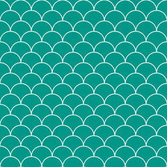 Obraz premium Green fish scales pattern. fish scales pattern. fish scales seamless pattern. Decorative elements, clothing, paper wrapping, bathroom tiles, wall tiles, backdrop, background.