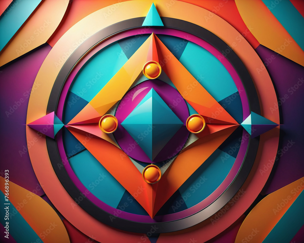 Poster abstract background in the form of a geometric pattern. generative ai