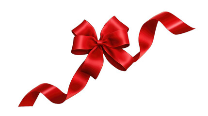 Red ribbon for birthday isolated transparent Background PNG