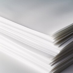 White paper sheets, neatly aligned. Subtle texture visible in the light