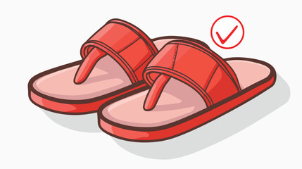 Prohibit Dont wear slippers . No slippers flat vector