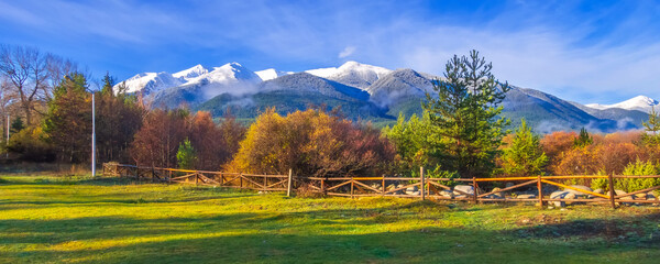 Autumn landscape in Bansko, Bulgaria