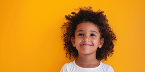 South American Child on Yellow Background