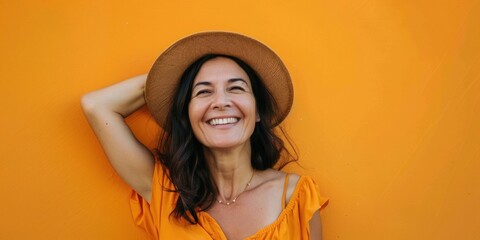 Joyful South American Woman with a Hat
