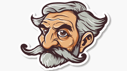 Retro distressed sticker of a cartoon old man 