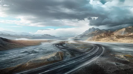 Gartenposter Endless Roads: Desolate Highways Through Majestic Landscapes © Nijam