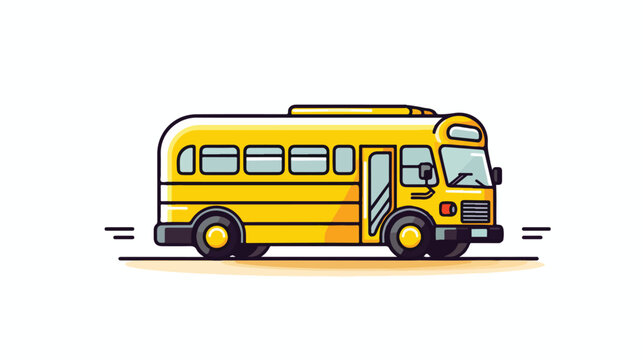 School bus icon educational institution process background