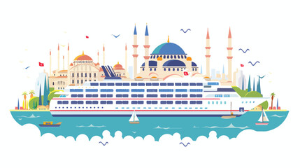 Ship vector isolated on white background. Istanbul 