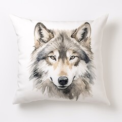 A captivating wolf-printed pillowcase arranged on a clean white pillow