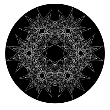 geometric pentagram symbol, monochrome symbil circle geometric, logo circle geometric, batik