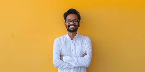 Obraz premium Confident South Asian Man Smiling