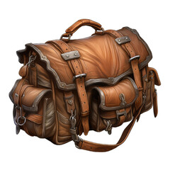 old carry bag on White Background