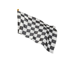 checkered race finish flag on White Background