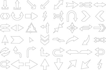 Arrow icon set . editable strock icon set .