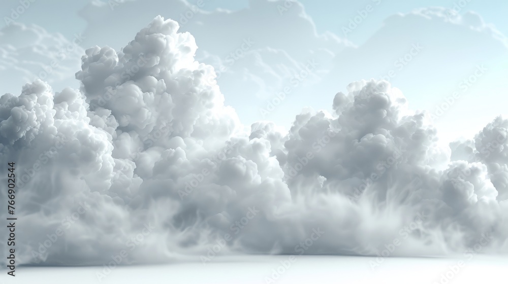 Poster A fog or smoke effect isolated on a transparent background. Modern illustration of cloudiness, mist or smog on a white background.