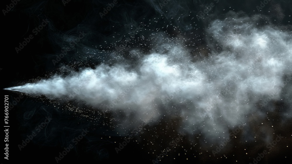 Poster isolated realistic 3d modern illustration of white water spray on dark transparent background. trigg