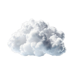 Cutout clean white cloud on White Background