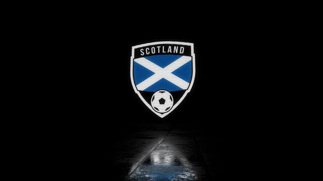 Scotland Animated Glitchy Shield Shaped Football or Soccer Badge