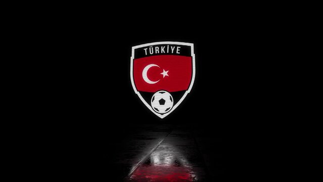 Turkey Animated Glitchy Shield Shaped Football or Soccer Badge