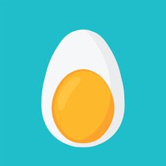 Boiled Egg for Healthy Protein Breakfast Meal Vector Illustration