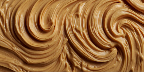 Close up of peanut butter spread Creamy smooth peanut butter backdrop, organic food - Powered by Adobe