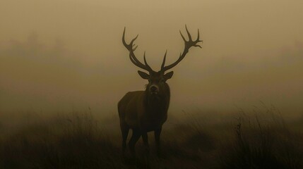 Red Deer (Cervus elaphus) during rutting season. Animals in the wild. - obrazy, fototapety, plakaty