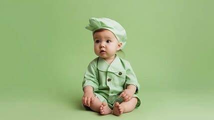 Baby in isolated background , kid wearing coat
