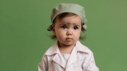 Baby in isolated background , kid wearing coat