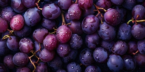 Organic Grape Texture with Water Droplets