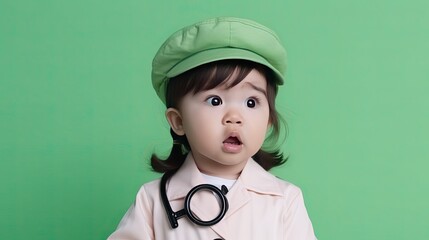 Baby doctor , kid wearing doctor dress 