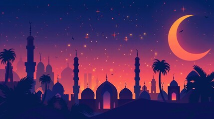 Abstract traditional ramadan kareem minimal illustration