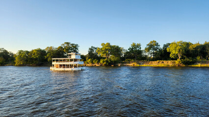 Zambezi River with beautiful scenery at sunset