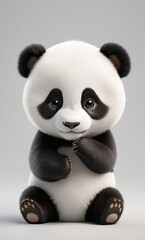 panda in white background