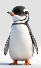 Fototapeta premium baby penguin isolated white background