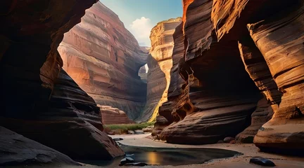 Foto auf Acrylglas canyon landscape, landscape with rocks, ravines, sand pit scene © Gegham