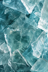 Closeup cracked ice surface texture. Background image. Created with Generative AI technology.