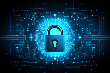 a lock on a blue background