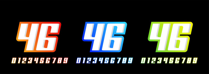 number 76 Racing effects for motorsport, automotive, sports, car racing, racing