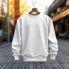 a white sweater on a swinger