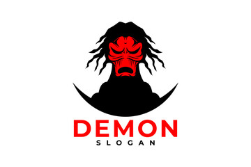 Creepy character vector logo design