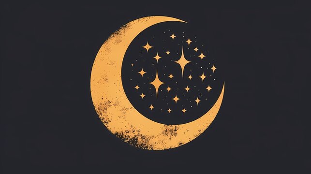 A simple yet impactful image of a crescent moon and stars, portraying the significance of the lunar calendar in Ramadan.