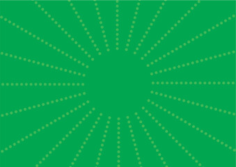 緑ベースのドット集中線背景