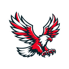 The illustration of an eagle, with a combination of red, white and black, is suitable for t-shirt designs