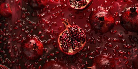 Organic Pomegranate Texture Close-up