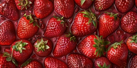Fresh Strawberries Organic Texture Close-Up